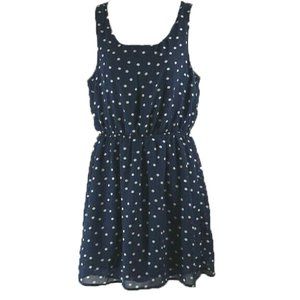 Navy & White Polka Dots Dress | Size Small